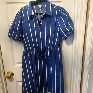 J. Crew Blue and White Patterned dress